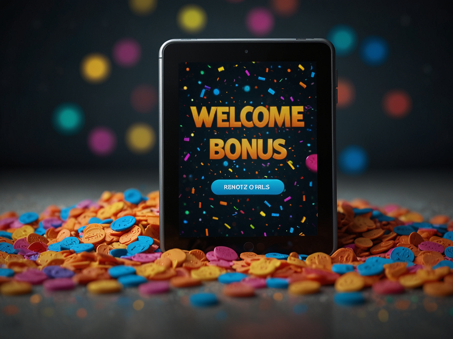 Welcome bonus neon illustration