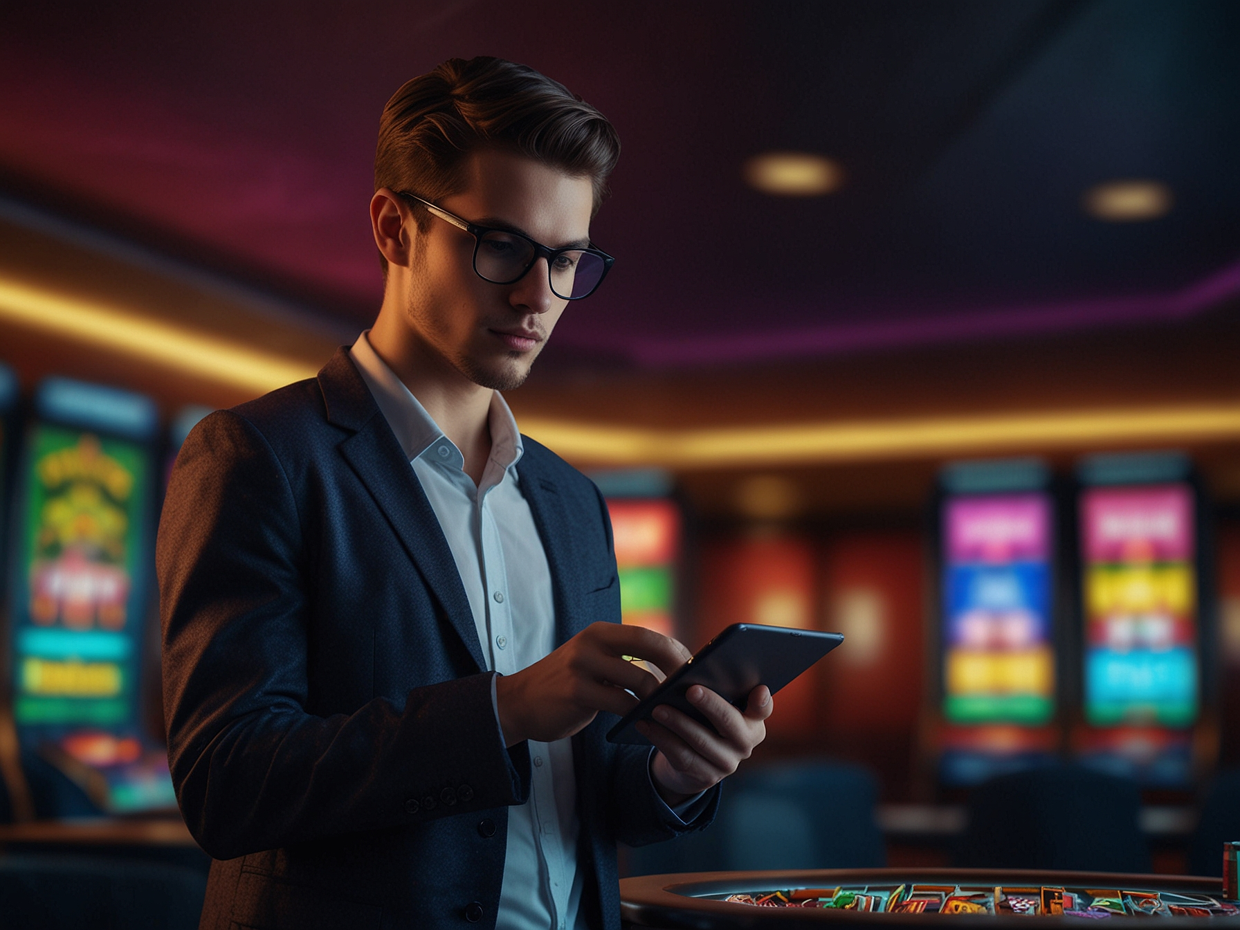 Happy player completing registration on device